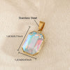 Wholesale Simple Geometric Stainless Steel Electroplated Gold Square Water Drop Gemstone Pendant Jewelry Accessories For Diy Bracelet And Necklace