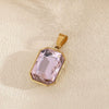 Wholesale Simple Geometric Stainless Steel Electroplated Gold Square Water Drop Gemstone Pendant Jewelry Accessories For Diy Bracelet And Necklace
