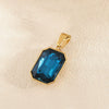 Wholesale Simple Geometric Stainless Steel Electroplated Gold Square Water Drop Gemstone Pendant Jewelry Accessories For Diy Bracelet And Necklace