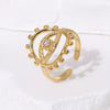 Wholesale Simple Geometric Stainless Steel Electroplated 18K Real Gold Open Ring Hand Jewelry For Women