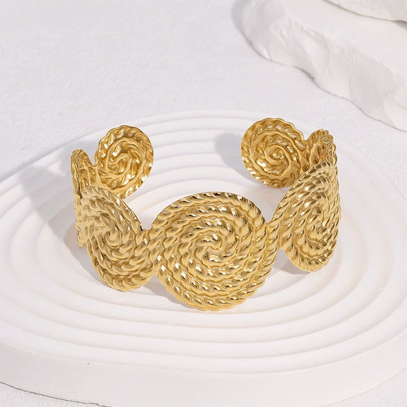 Wholesale Simple Geometric Stainless Steel Electroplated Open Bracelet Nonfading