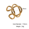 Wholesale Simple Geometric Stainless Steel Electroplated Open Ring For Women