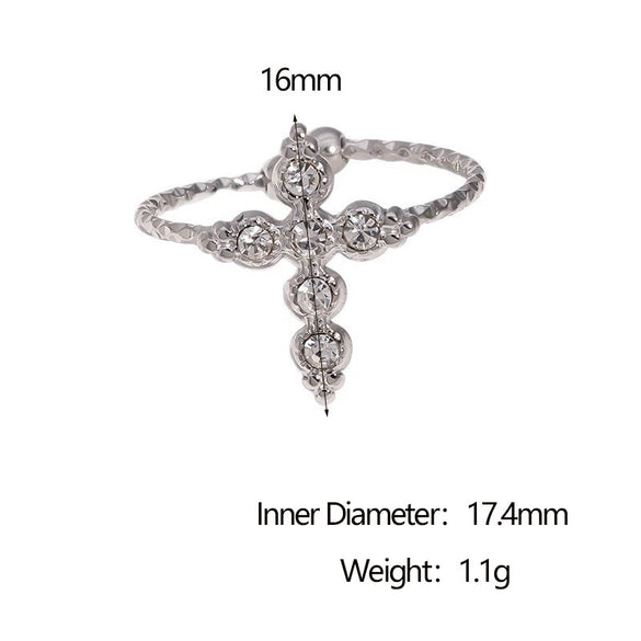Wholesale Simple Geometric Stainless Steel Electroplated Open Ring For Women
