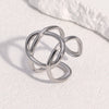 Wholesale Simple Geometric Stainless Steel Electroplated Open Ring For Women