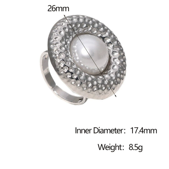 Wholesale Simple Geometric Stainless Steel Electroplated Open Ring For Women
