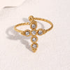 Wholesale Simple Geometric Stainless Steel Electroplated Open Ring For Women