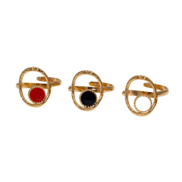 Wholesale Simple Geometric Stainless Steel Electroplated Open Ring Jewelry For Women