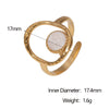 Wholesale Simple Geometric Stainless Steel Electroplated Open Ring Jewelry For Women