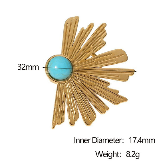 Wholesale Simple Geometric Stainless Steel Electroplated Open Rings For Women