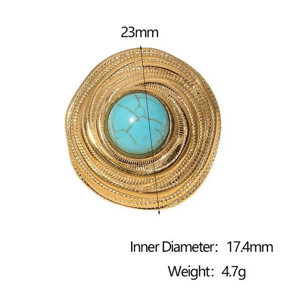 Wholesale Simple Geometric Stainless Steel Electroplated Open Rings For Women