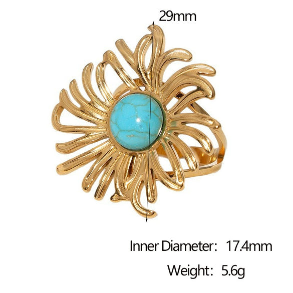 Wholesale Simple Geometric Stainless Steel Electroplated Open Rings For Women