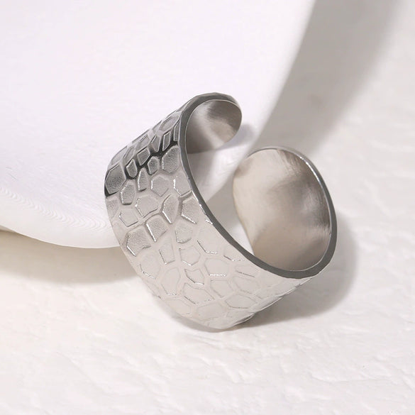 Wholesale Simple Geometric Stainless Steel Electroplated Ring And Bracelet For Women