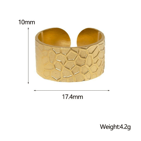 Wholesale Simple Geometric Stainless Steel Electroplated Ring And Bracelet For Women