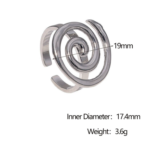 Wholesale Simple Geometric Stainless Steel Electroplated Ring For Women