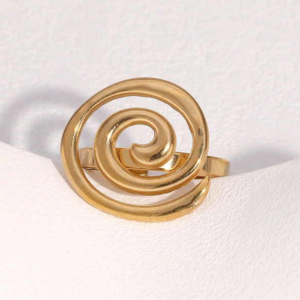 Wholesale Simple Geometric Stainless Steel Electroplated Ring For Women