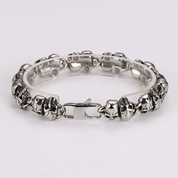 Wholesale Simple Geometric Stainless Steel Electroplated Skull Bracelet For Men