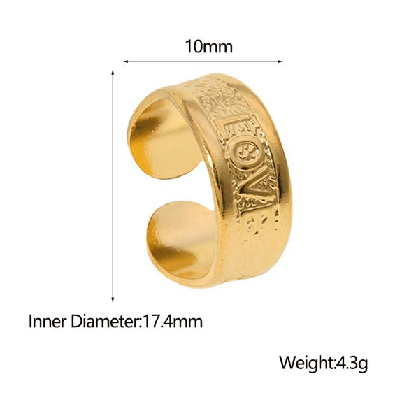 Wholesale Simple Geometric Stainless Steel Electroplated Women's Open Rings