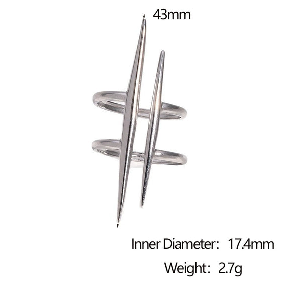 Wholesale Simple Geometric Stainless Steel Electroplated Women's Rings