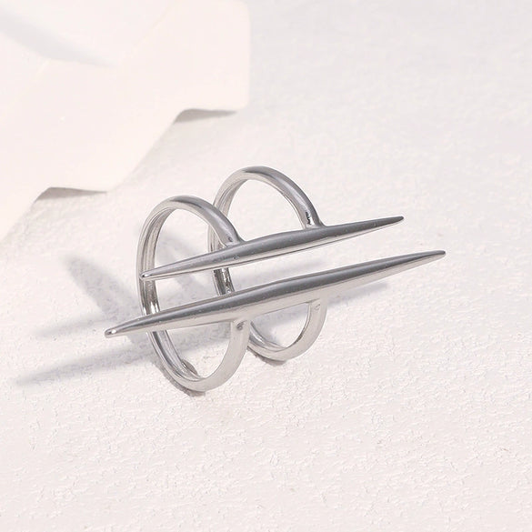 Wholesale Simple Geometric Stainless Steel Electroplated Women's Rings