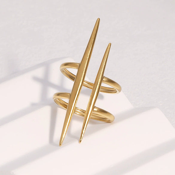 Wholesale Simple Geometric Stainless Steel Electroplated Women's Rings