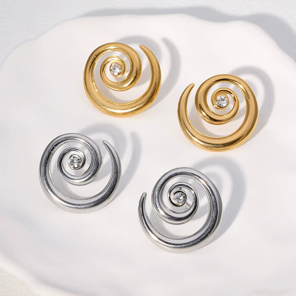 Wholesale Simple Geometric Stainless Steel Goldplated Earrings For Women