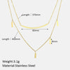 Wholesale Simple Geometric Stainless Steel 18K Electroplated Double Layer Necklace For Girls