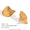 Wholesale Simple Geometric Stainless Steel 18K Gold Plated Earrings For Women