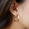 Wholesale Simple Geometric Stainless Steel 18K Gold Plated Trapezoidal Twisted Women's Earrings