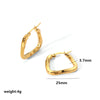 Wholesale Simple Geometric Stainless Steel 18K Gold Plated Trapezoidal Twisted Women's Earrings