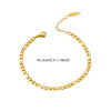 Wholesale Simple Geometric Stainless Steel 18K Gold Plated Women's Bracelet With Twist Snake Bone Chain
