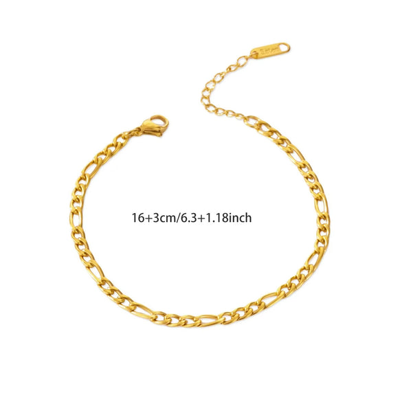 Wholesale Simple Geometric Stainless Steel 18K Gold Plated Women's Bracelet With Twist Snake Bone Chain