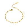 Wholesale Simple Geometric Stainless Steel 18K Gold Plated Women's Bracelet With Twist Snake Bone Chain