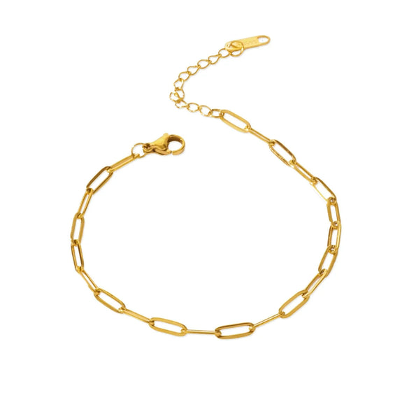 Wholesale Simple Geometric Stainless Steel 18K Gold Plated Women's Bracelet With Twist Snake Bone Chain