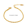 Wholesale Simple Geometric Stainless Steel 18K Gold Plated Women's Bracelet With Twist Snake Bone Chain