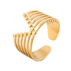 Wholesale Simple Geometric Stainless Steel Open Ring For Women With Electroplating Treatment