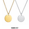 Wholesale Simple Geometric Stainless Steel Pendant Necklace With Laser Logo And Electroplating Treatment