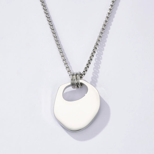 Wholesale Simple Geometric Stainless Steel Polished Sweater Chain Long Necklace