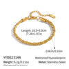 Wholesale Simple Geometric Stainless Steel Real Gold Plated Braided Chain Bracelet For Women
