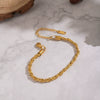 Wholesale Simple Geometric Stainless Steel Real Gold Plated Braided Chain Bracelet For Women
