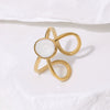 Wholesale Simple Geometric Stainless Steel Ring For Women With 18K Gold Plated Electroplating