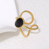 Wholesale Simple Geometric Stainless Steel Ring For Women With 18K Gold Plated Electroplating