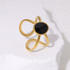 Wholesale Simple Geometric Stainless Steel Ring For Women With 18K Gold Plated Electroplating