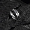 Wholesale Simple Geometric Stainless Steel Ring With Middle Groove And Polishing Treatment