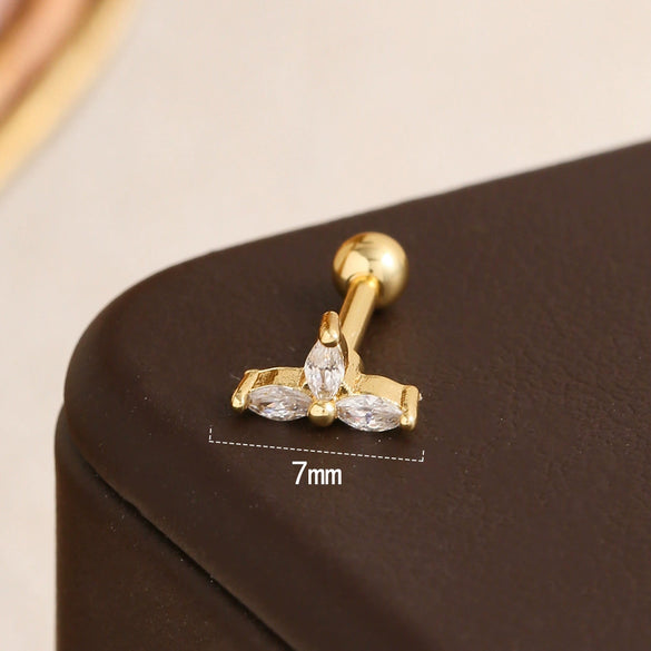 Wholesale Simple Geometric Stainless Steel Stud Earring With Electroplating For Women