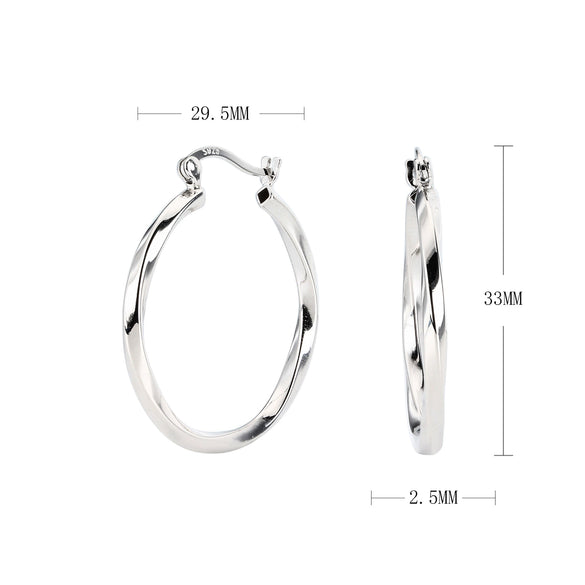 Wholesale Simple Geometric 925 Sterling Silver Hollow Tube Hoop Earrings With Lace Twist Texture Electroplated For Women