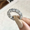Wholesale Simple Geometric Sterling Silver Ring With Moissanite For Women Electroplated
