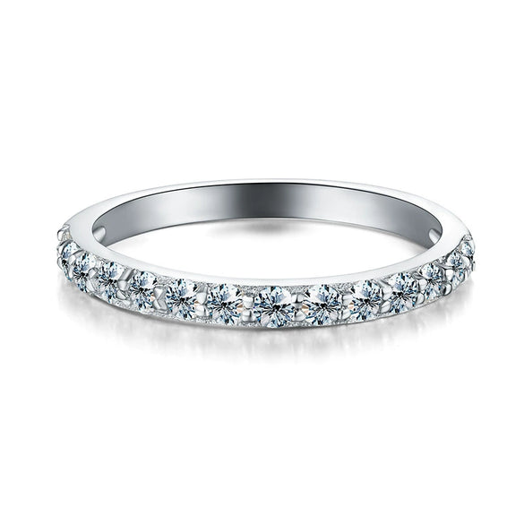 Wholesale Simple Geometric Sterling Silver Ring With Moissanite For Women Electroplated