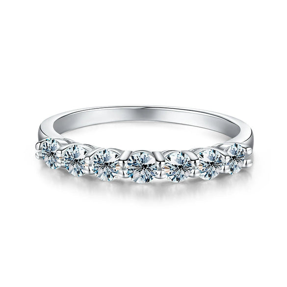 Wholesale Simple Geometric Sterling Silver Ring With Moissanite For Women Electroplated