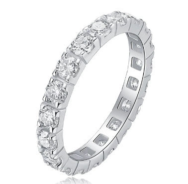 Wholesale Simple Geometric Sterling Silver Ring With Moissanite For Women Electroplated