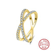 Wholesale Simple Geometric Sterling Silver Ring With Zircon And Electroplating Treatment